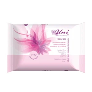خرید دستمال مرطوب بهداشتی بانوان یونی لد مدل Daily Use روزانه - 20برگی