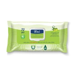 خرید دستمال مرطوب ضد عفونی کننده یونی لد مدل آنتی باکتریال حاوی روغن زیتون 72برگی پاکتی