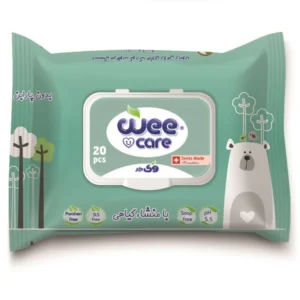 خرید دستمال مرطوب کودک وی کر حاوی عصاره آلوئه ورا و روغن زیتون - 20برگی