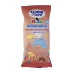 دستمال مرطوب و پاک کننده دست و صورت کودک وی کر مدل اسپورت kids (نارنجی) 12 برگی جیبی