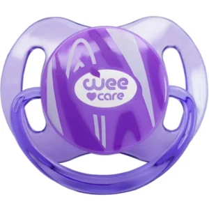 خرید پستانک ارتودنسی وی کر مدل بادامی شفاف دسته دار Comfort سایز 0-3ماه - (Wee Care-P144)