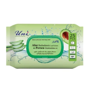 خرید دستمال مرطوب پاک کننده آرایش یونی لد مدل آلوکادو حاوی عصاره آلوئه ورا و آووکادو -25برگی